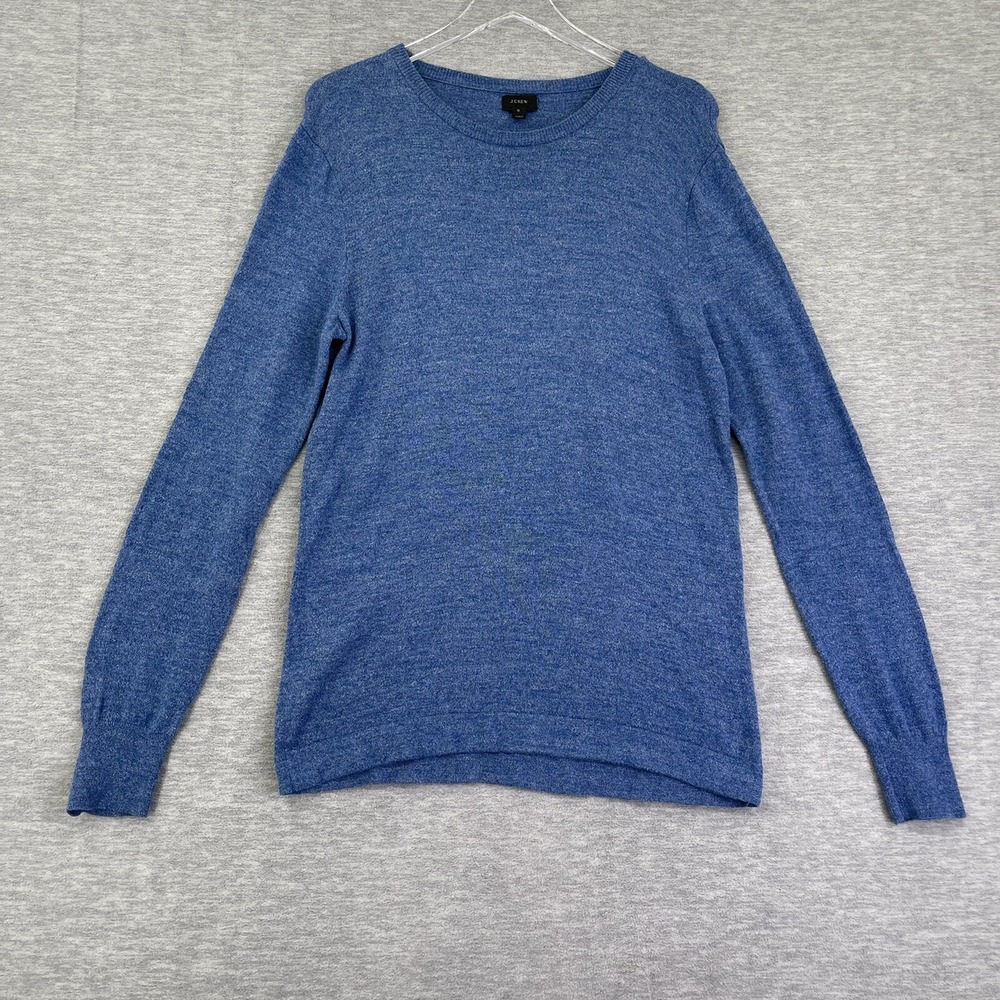 J.Crew Womens Sweater Small Blue Knit Crew Neck Long Sleeve 100% Cotton